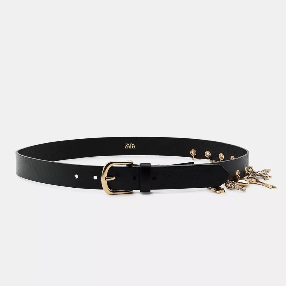 ZARA 100% LEATHER CHARM BELT - Picture 4 of 8